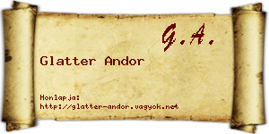 Glatter Andor névjegykártya